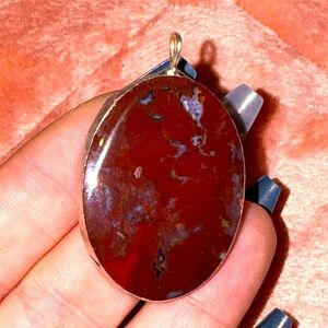 Handmade Old stock Mexican Violet flame agate pendant